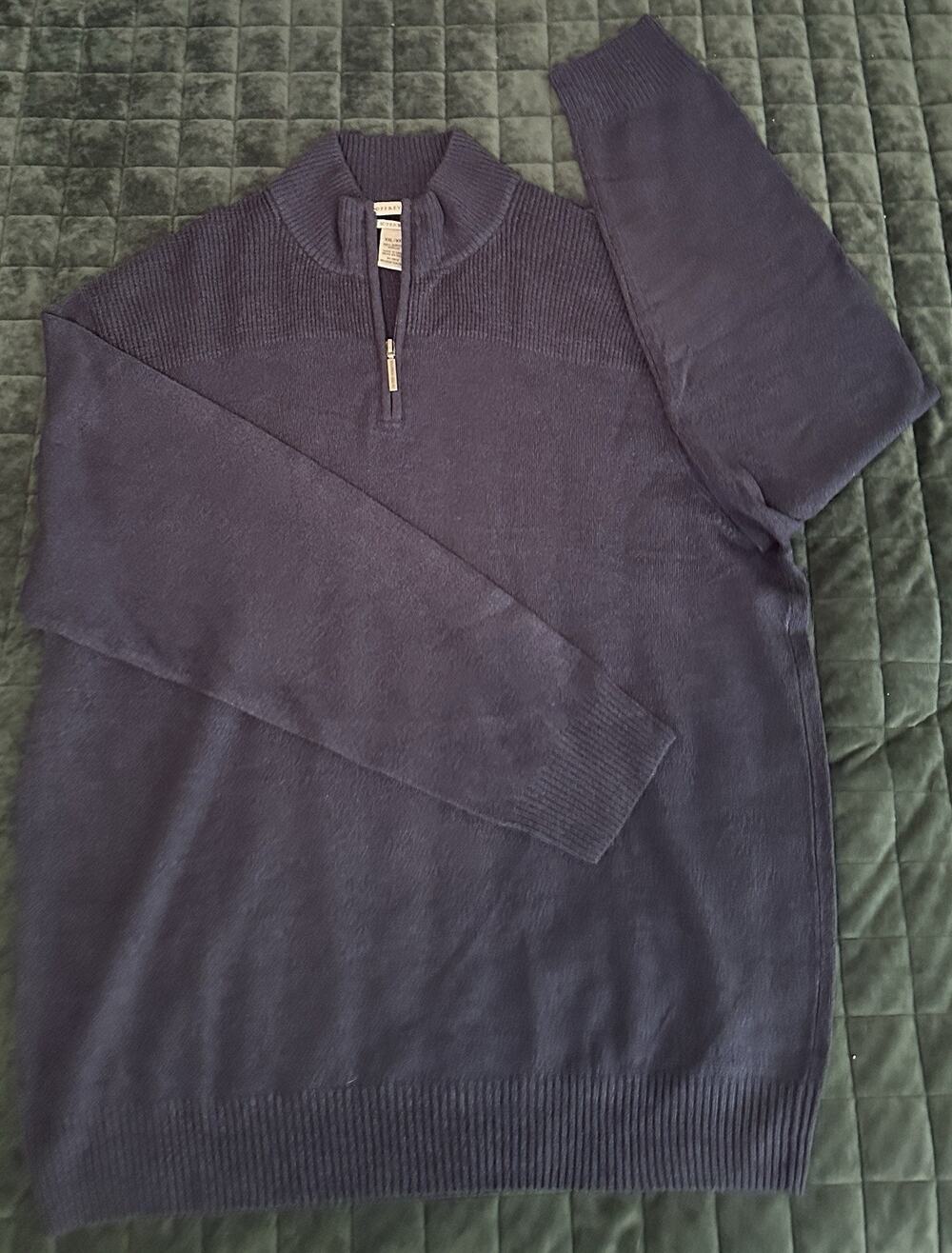Geoffrey‎ Beene Mens Quarter Zip Pullover Double XL (2XL) Navy Classic